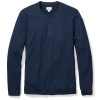 Hommes Petite Plume | Pima Henley Pour Hommes En Bleu Marine