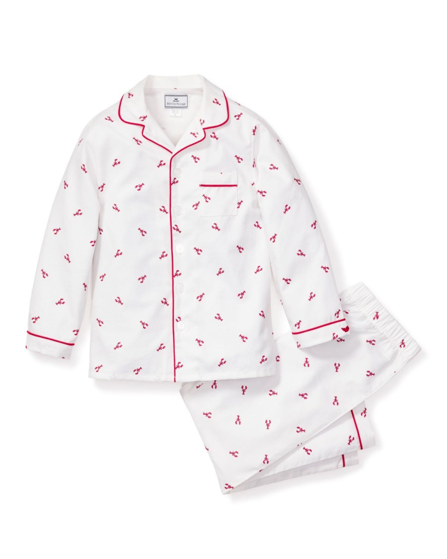 Enfants Petite Plume Pyjamas | Ensemble De Pyjama En Serge Pour Enfant En Homards De Brixham