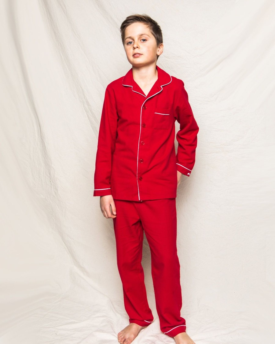 Enfants Petite Plume Pyjamas | Ensemble Pyjama En Flanelle Pour Enfant En Rouge