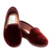 Femmes Petite Plume | Mocassin Hamptons Femme En Velours Bordeaux