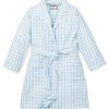 Enfants Petite Plume Peignoirs | Robe En Serge Pour Enfants En Vichy Bleu Clair