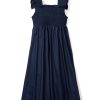 Enfants Petite Plume Vetements De Jour | Robe Margaux En Serge Pour Fille En Bleu Marine