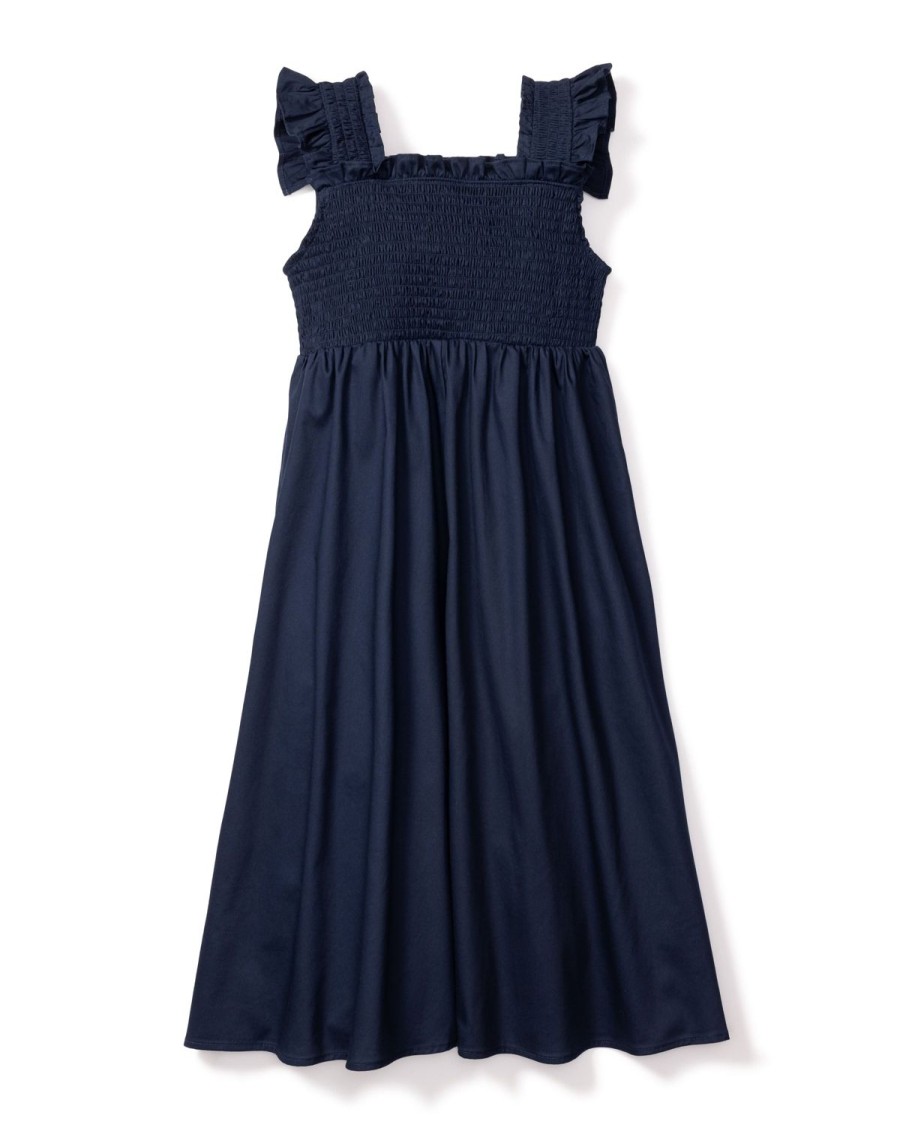 Enfants Petite Plume Vetements De Jour | Robe Margaux En Serge Pour Fille En Bleu Marine