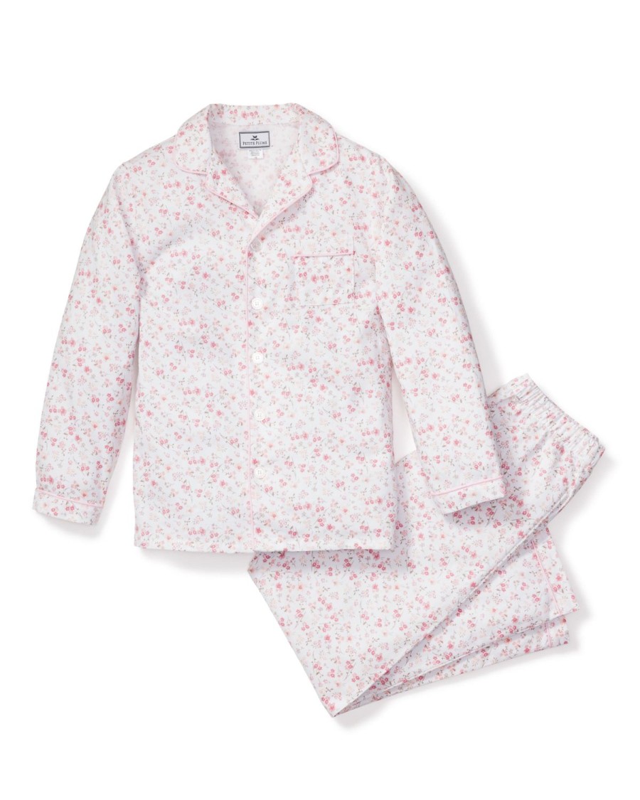 Enfants Petite Plume Pyjamas | Ensemble De Pyjama En Serge Pour Enfants A Fleurs Du Dorset