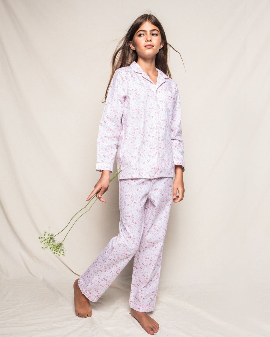 Enfants Petite Plume Pyjamas | Ensemble De Pyjama En Serge Pour Enfants A Fleurs Du Dorset