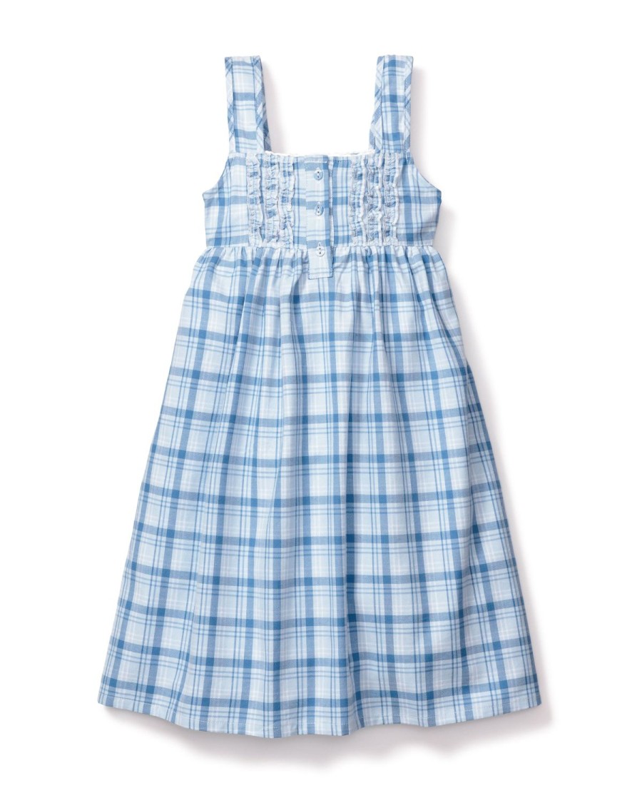 Enfants Petite Plume Chemises De Nuit | Chemise De Nuit Charlotte En Serge Pour Enfants En Tartan Marin