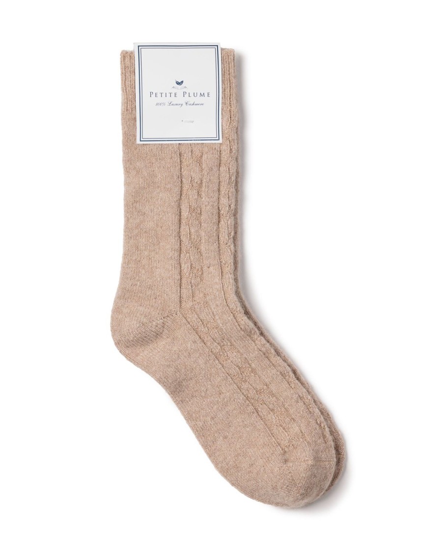 Hommes Petite Plume | Chaussettes En Cachemire Pour Hommes En Beige