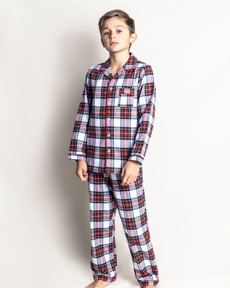 Enfants Petite Plume Pyjamas | Ensemble Pyjama En Coton Brosse Pour Enfant En Tartan Balmoral