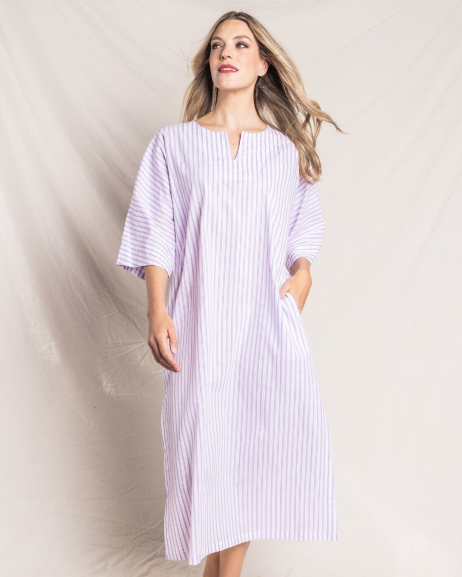 Femmes Petite Plume | Caftan En Serge Pour Femme En Coutil Francais Lavande