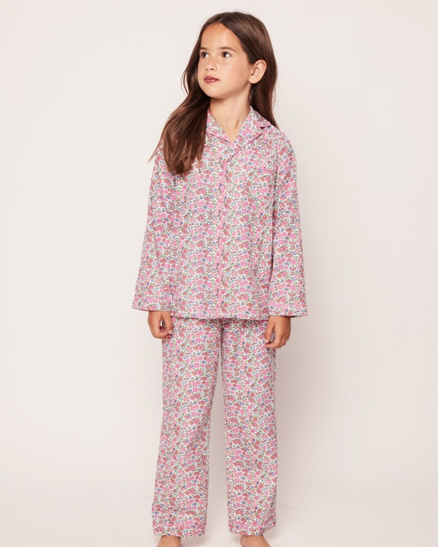 Enfants Petite Plume Pyjamas | Ensemble Pyjama En Serge Pour Enfant A Fleurs De Rose