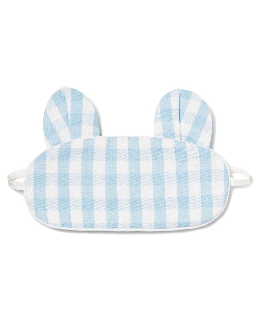 Enfants Petite Plume Pantoufles Et Accessoires | Masque De Sommeil Doux Bear-Y En Serge Pour Enfants En Vichy Bleu Clair