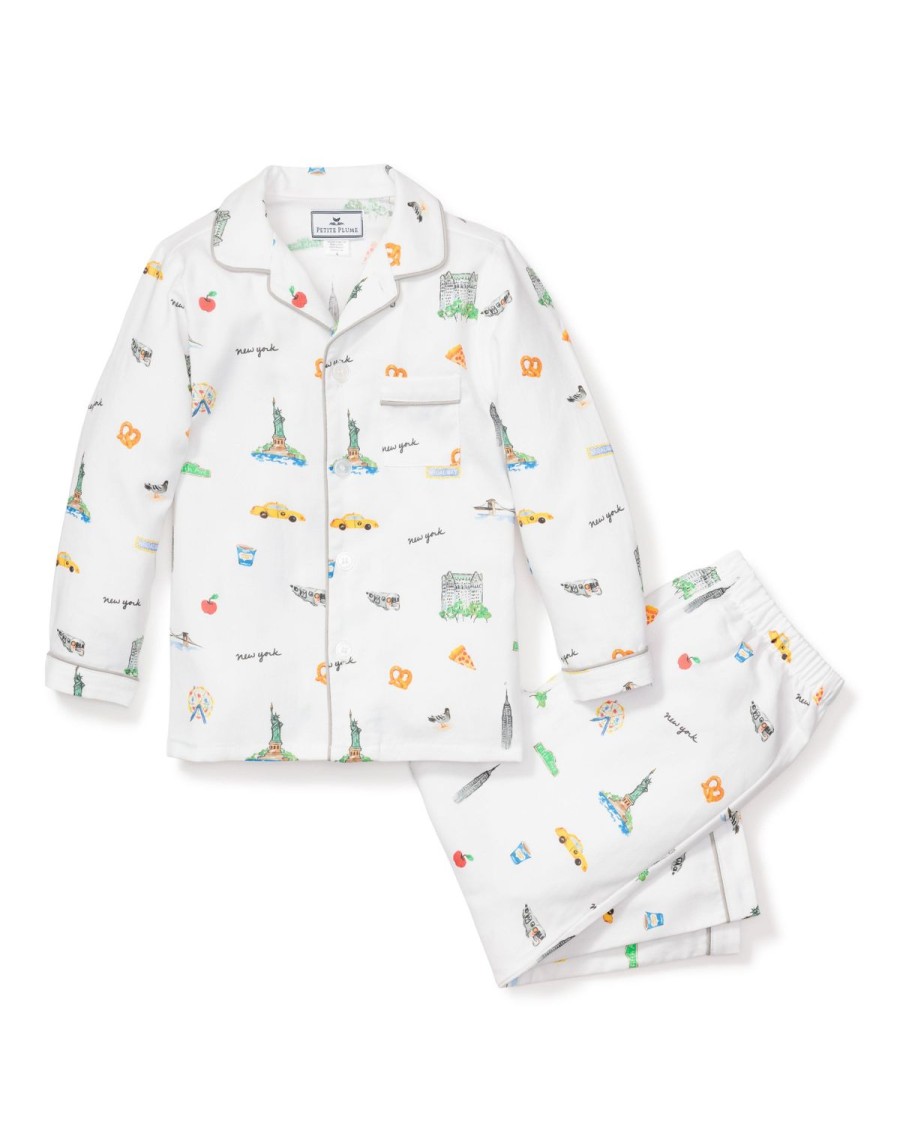 Enfants Petite Plume Pyjamas | Ensemble Pyjama En Serge Pour Enfants A New York ! New York!