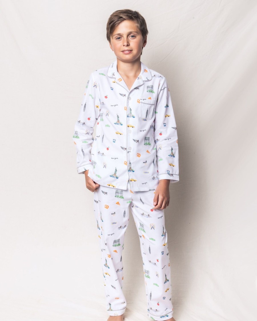 Enfants Petite Plume Pyjamas | Ensemble Pyjama En Serge Pour Enfants A New York ! New York!