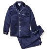 Enfants Petite Plume Pyjamas | Ensemble Pyjama En Soie Pour Enfant En Bleu Marine