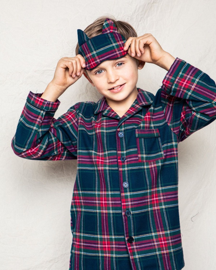 Enfants Petite Plume Pantoufles Et Accessoires | Masque De Sommeil Kid'S Kitty En Tartan Windsor