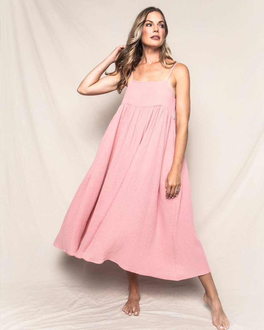 Femmes Petite Plume | Robe De Detente Serene En Gaze Pour Femmes En Rose