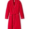 Hommes Petite Plume | Robe En Flanelle Pour Hommes En Rouge Avec Passepoil Blanc