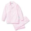 Enfants Petite Plume Pyjamas | Ensemble Pyjama En Serge Pour Enfant En Vichy Rose