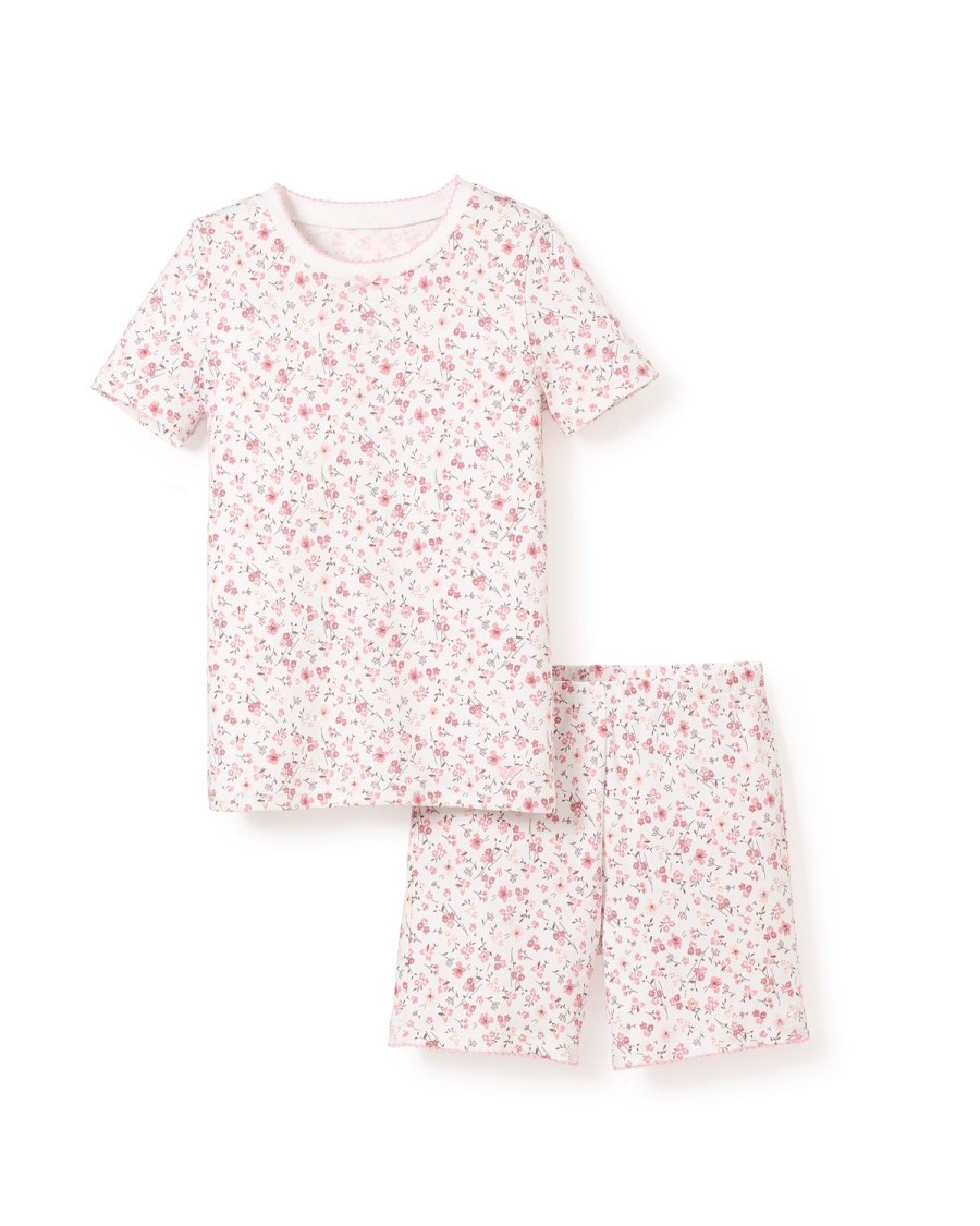 Enfants Petite Plume Pyjamas | Ensemble Pyjama Court Pima Snug Fit Pour Enfants A Fleurs Du Dorset