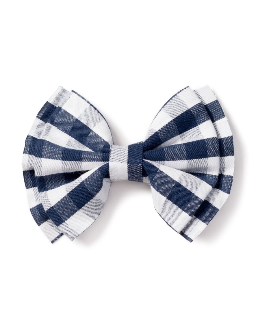 Enfants Petite Plume Accessoires | Noeuds Pour Cheveux De Fille En Vichy Bleu Marine