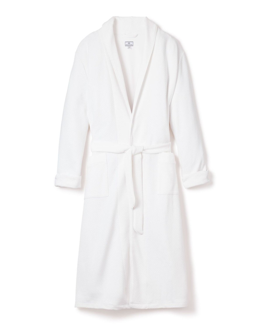 Hommes Petite Plume | Robe Longue En Jacquard Pour Hommes En Blanc