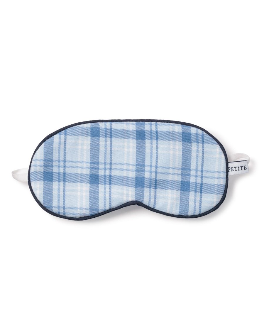 Enfants Petite Plume Pantoufles Et Accessoires | Masque De Sommeil En Serge Pour Enfants En Tartan Marin