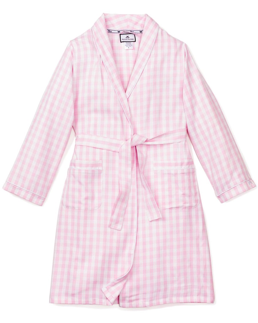 Enfants Petite Plume Peignoirs | Robe En Serge Pour Enfants En Vichy Rose