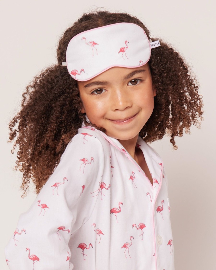 Enfants Petite Plume Pantoufles Et Accessoires | Masque De Sommeil Pour Enfants En Flamants Roses