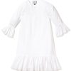 Femmes Petite Plume | Chemise De Nuit Arabella En Serge Pour Femmes En Blanc