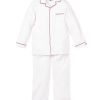 Enfants Petite Plume Pyjamas | Pyjama Enfant Blanc Avec Passepoil Rouge