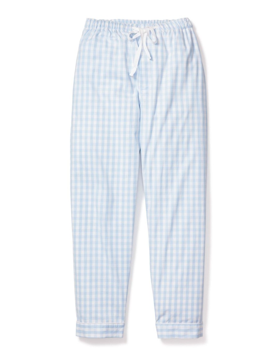 Hommes Petite Plume | Pantalon En Serge Pour Hommes En Vichy Bleu Clair