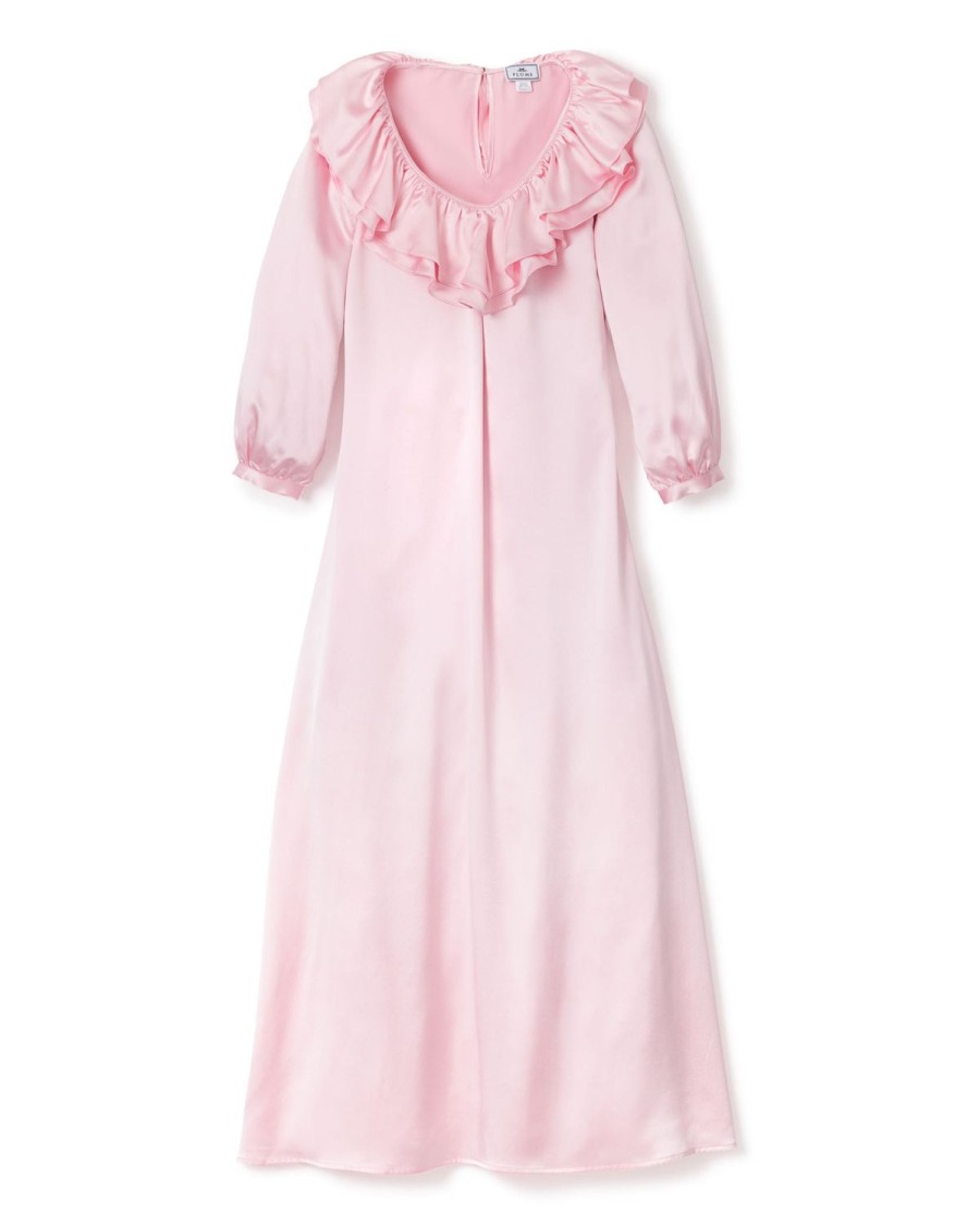 Femmes Petite Plume | Chemise De Nuit Anastasia En Soie Pour Femme En Rose