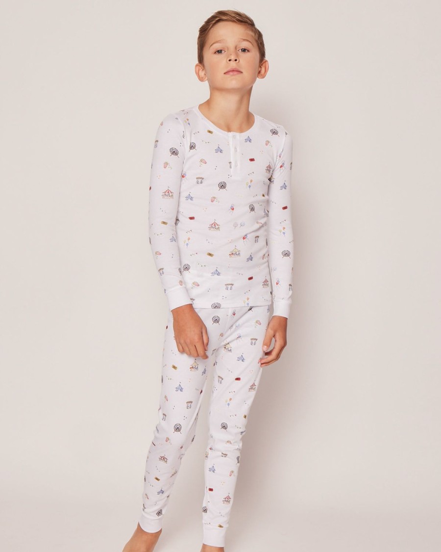 Enfants Petite Plume Pyjamas | Ensemble De Pyjama Ajuste Pima Pour Enfants Dans Des Souvenirs De Carnaval