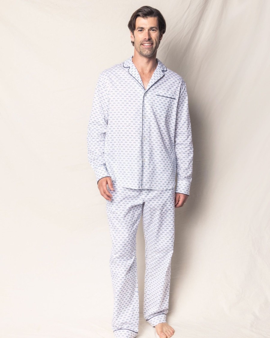 Hommes Petite Plume | Ensemble Pyjama En Serge Pour Hommes En Bicyclette