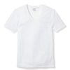 Hommes Petite Plume | Haut A Col En V Pima Pour Hommes En Blanc