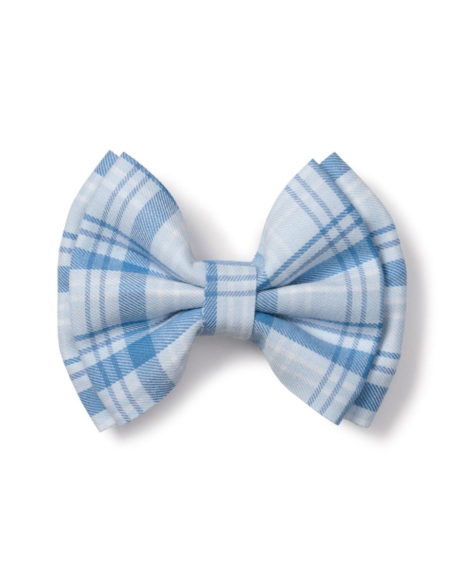 Enfants Petite Plume Accessoires | Noeud A Cheveux En Serge Pour Fille En Tartan Marin