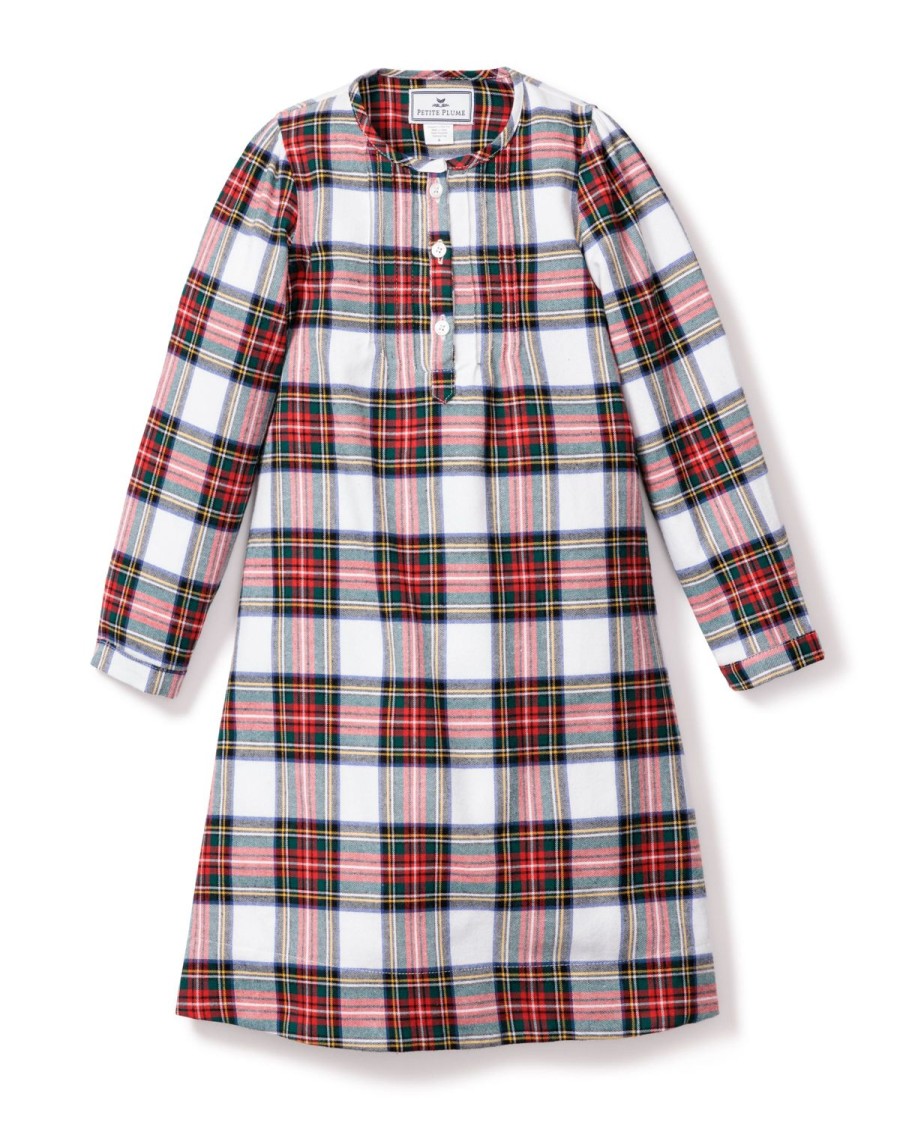 Enfants Petite Plume Chemises De Nuit | Chemise De Nuit Beatrice En Coton Brosse Pour Enfant En Tartan Balmoral