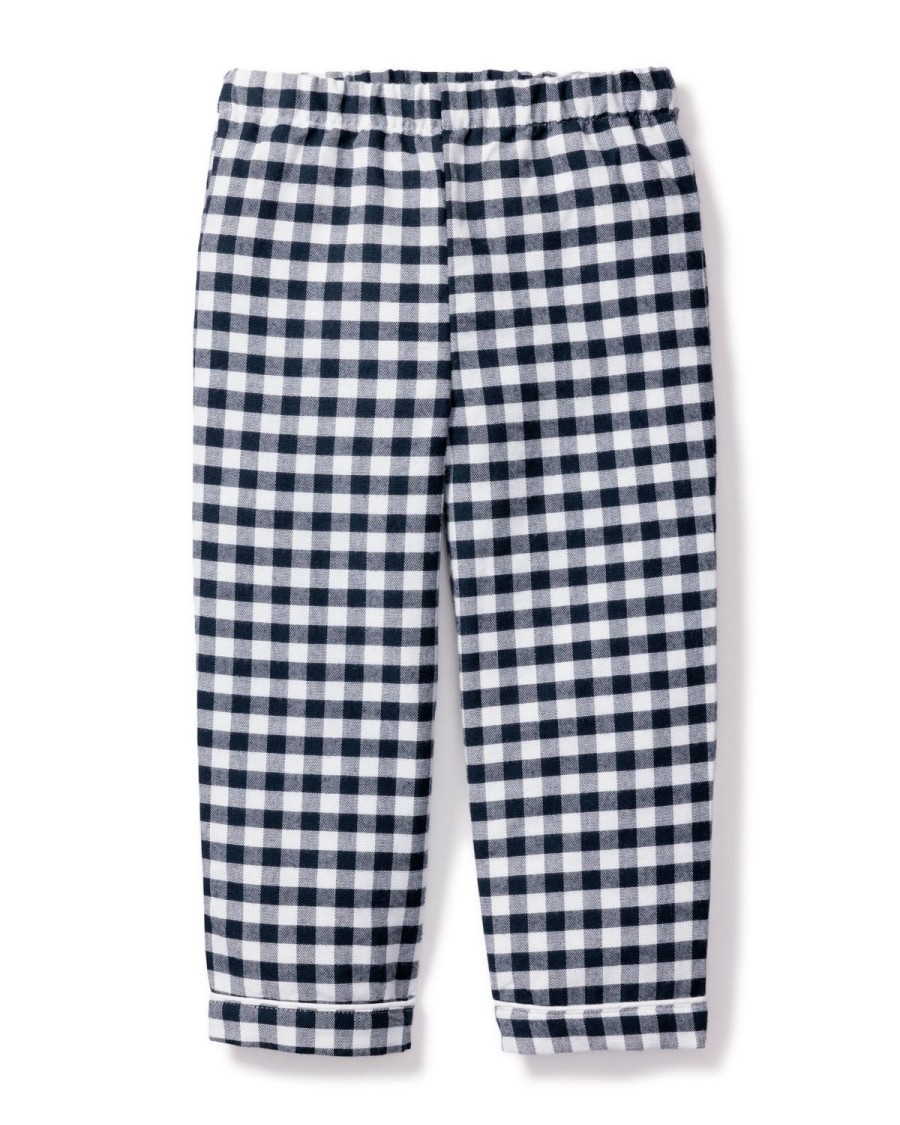 Enfants Petite Plume Pyjamas | Pantalon De Pyjama En Serge Pour Enfant En Vichy Bleu Marine