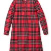 Femmes Petite Plume | Chemise De Nuit Beatrice En Coton Brosse Pour Femme En Tartan Imperial