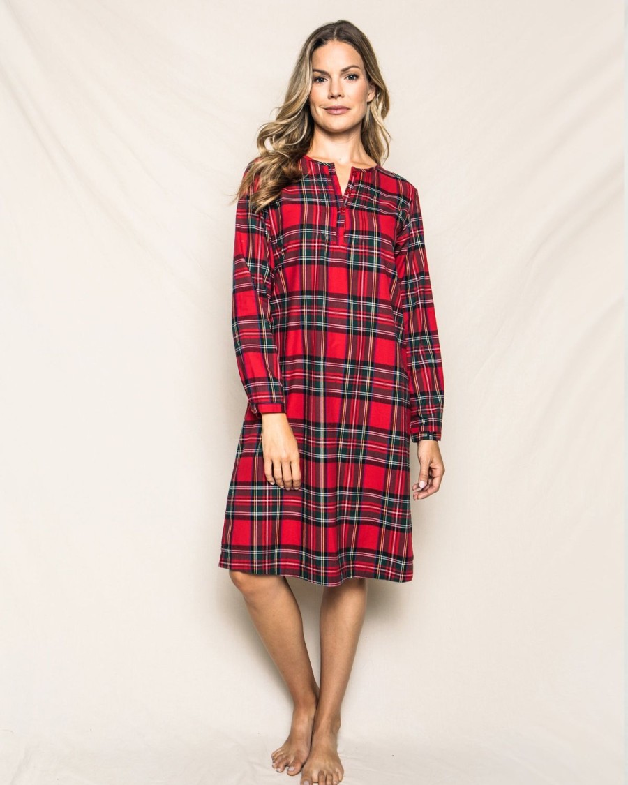 Femmes Petite Plume | Chemise De Nuit Beatrice En Coton Brosse Pour Femme En Tartan Imperial