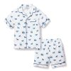 Enfants Petite Plume Pyjamas | Ensemble Pyjama Court En Serge Pour Enfants Dans L'Equitation