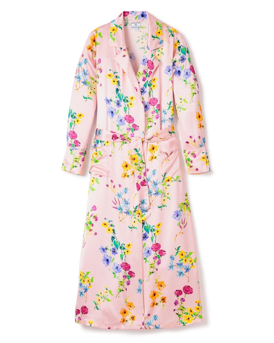 Femmes Petite Plume | Robe En Soie Pour Femmes En Blush Brilliant Botanical