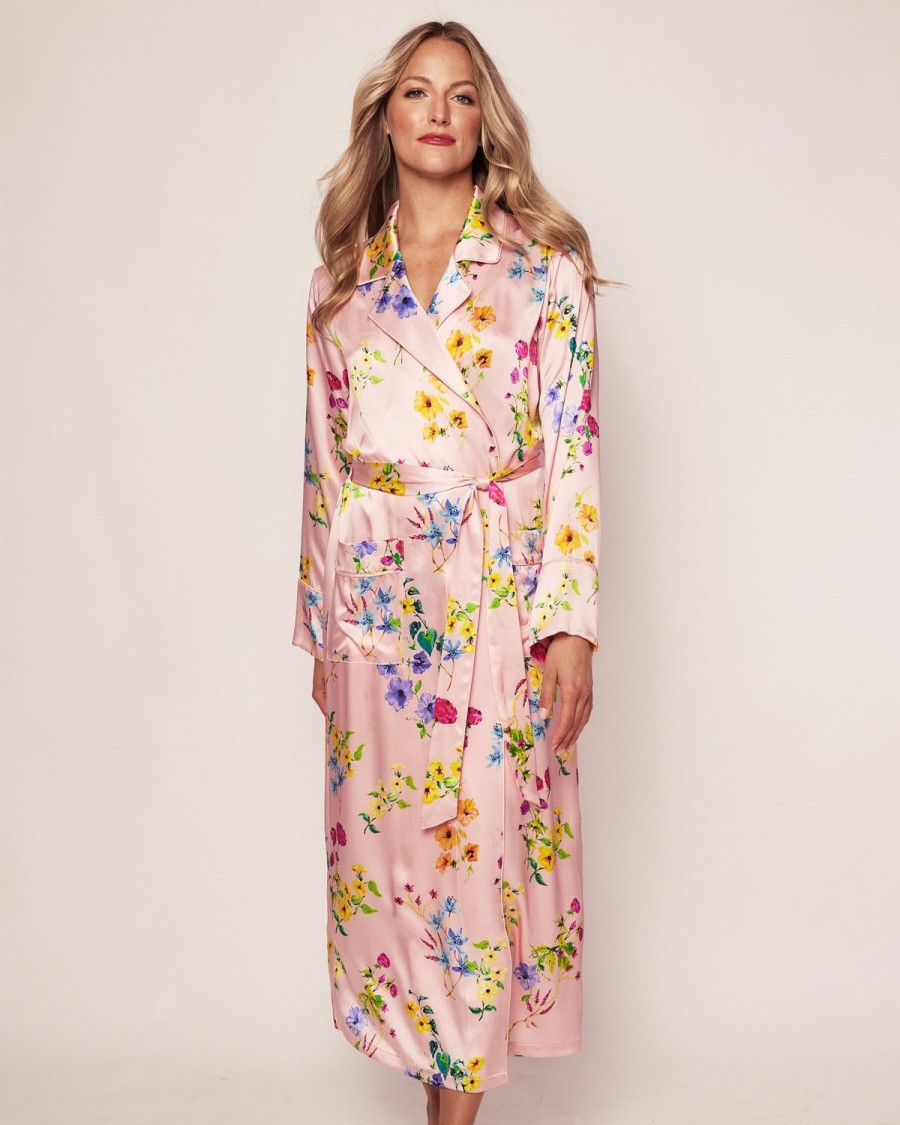 Femmes Petite Plume | Robe En Soie Pour Femmes En Blush Brilliant Botanical