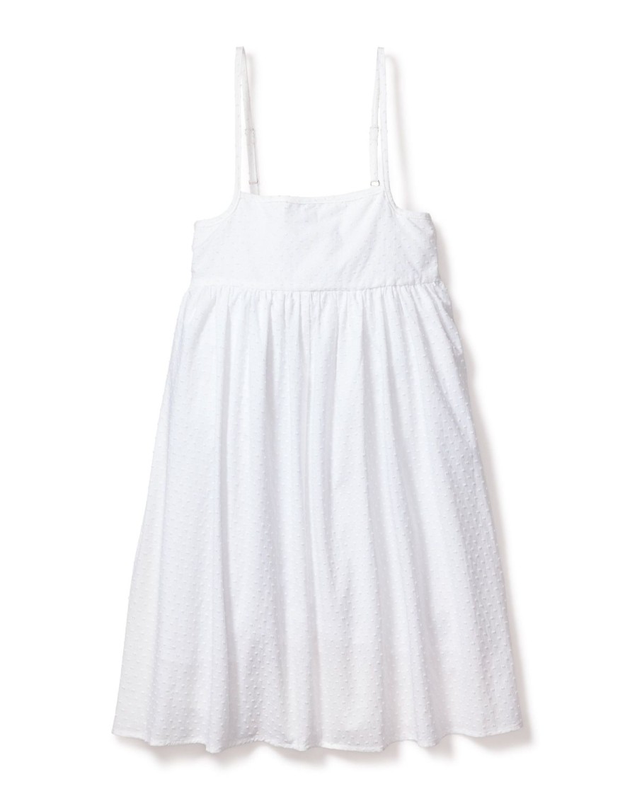 Enfants Petite Plume Vetements De Jour | Robe De Jour Sereine A Pois Suisses Pour Fille En Blanc