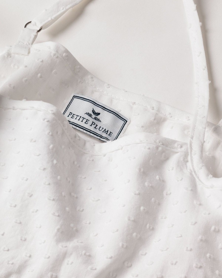 Enfants Petite Plume Vetements De Jour | Robe De Jour Sereine A Pois Suisses Pour Fille En Blanc