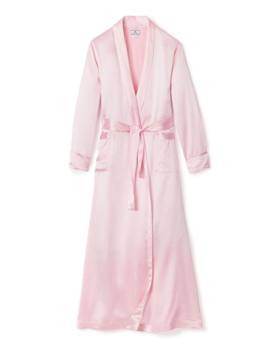 Femmes Petite Plume | Robe Longue En Soie Pour Femmes En Rose