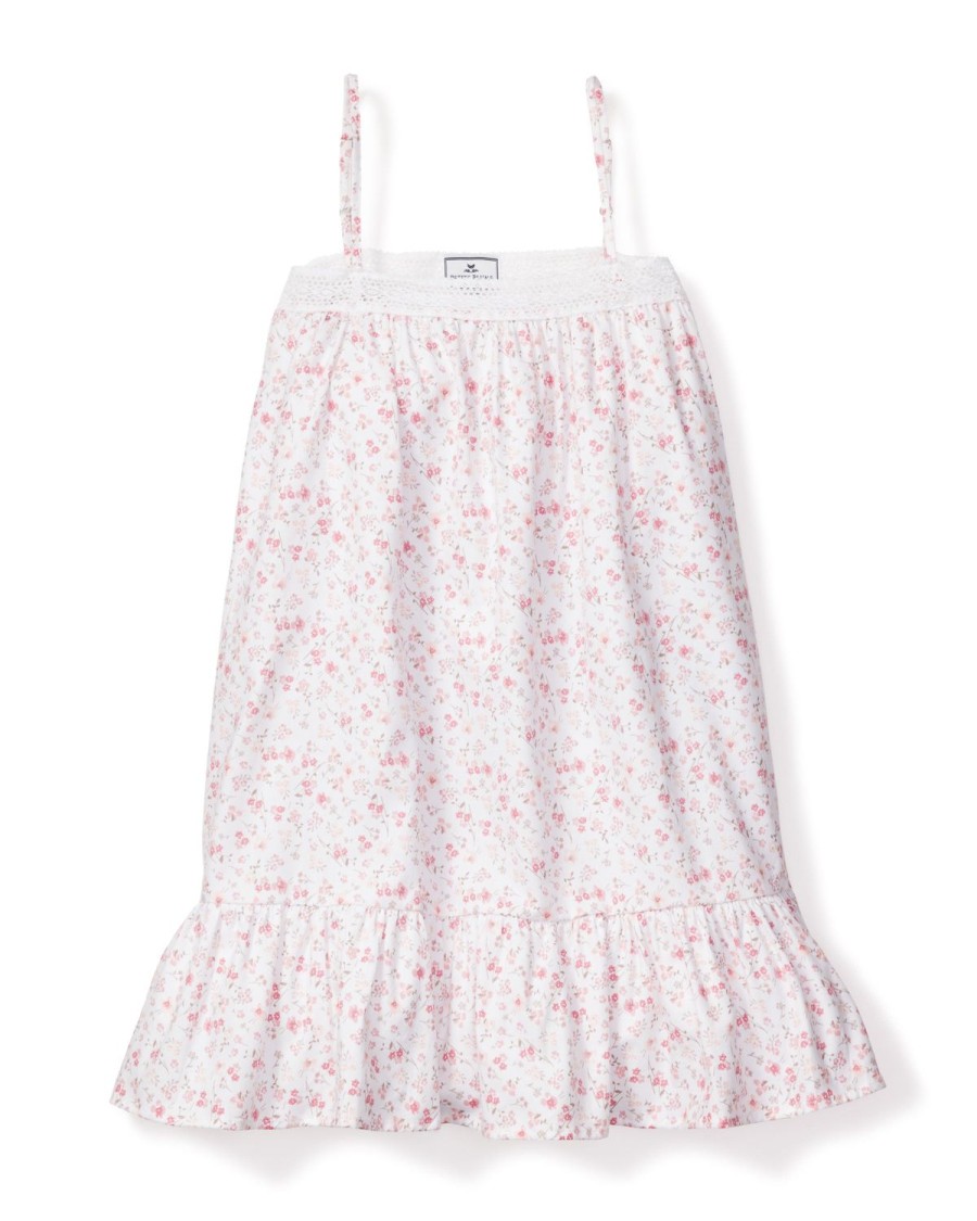 Enfants Petite Plume Chemises De Nuit | Chemise De Nuit Lily En Serge Pour Fille A Fleurs Du Dorset