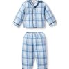 Enfants Petite Plume Pantoufles Et Accessoires | Pyjama De Poupee En Serge Pour Enfant En Tartan Marin