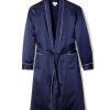 Hommes Petite Plume | Robe Longue En Soie Pour Hommes En Bleu Marine