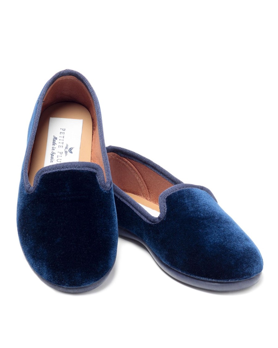 Femmes Petite Plume | Mocassin Hamptons Pour Femme En Velours Bleu Marine